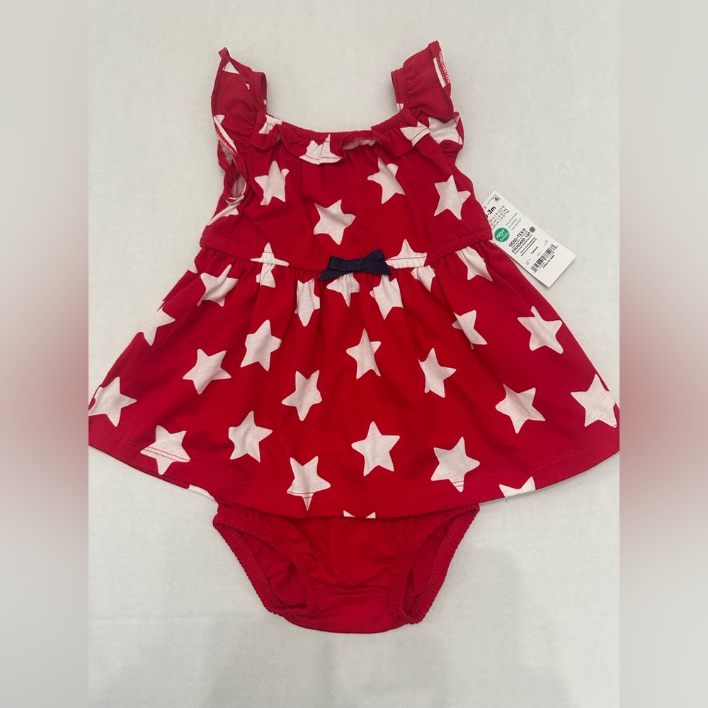 Carter's Child of Mine Baby Girl Patriotic Dress Set, 2-Piece, Size 0-3 Months